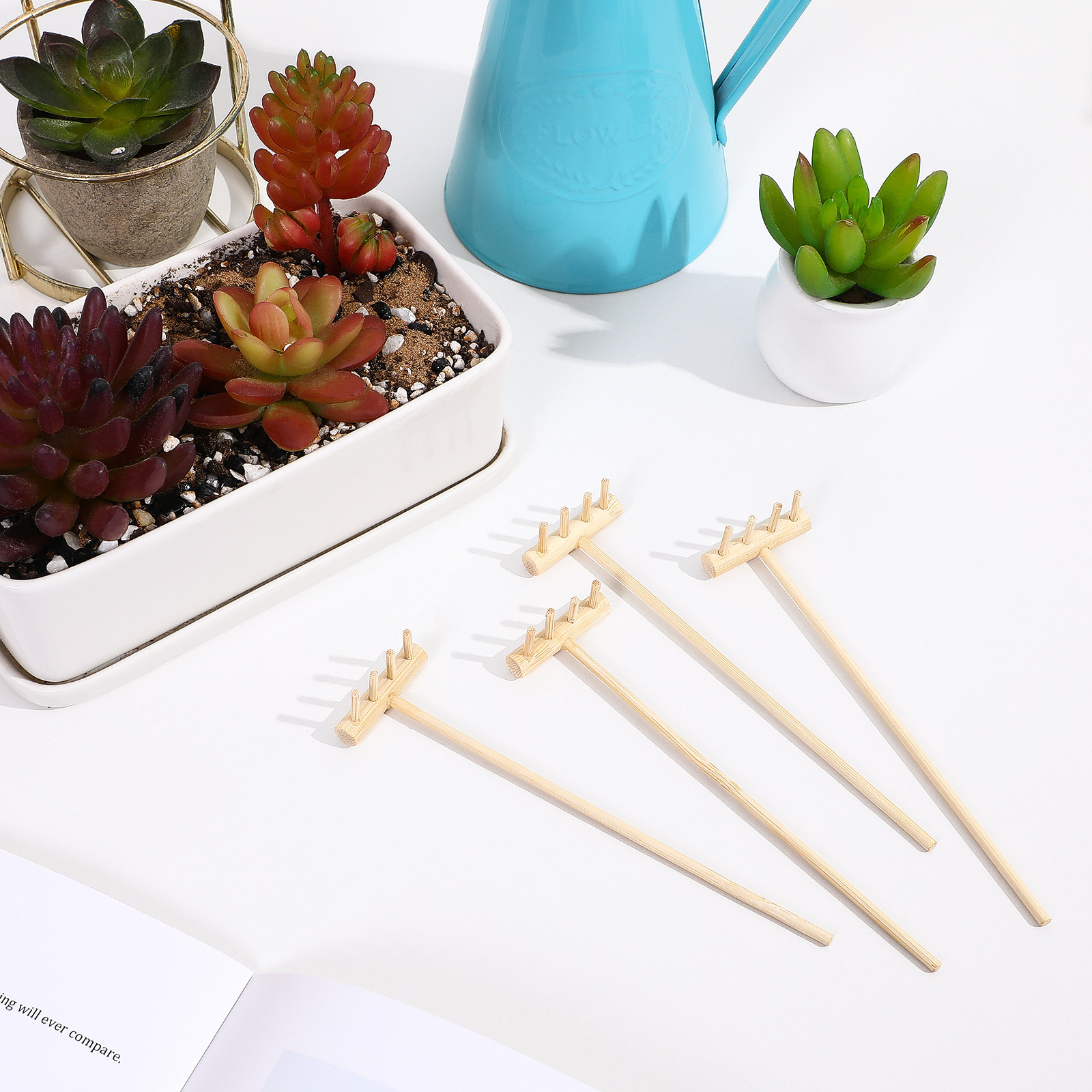 8Pcs Mini Zen Rake Tools Bambo - Zen Gardening Tools ulasan dan harga