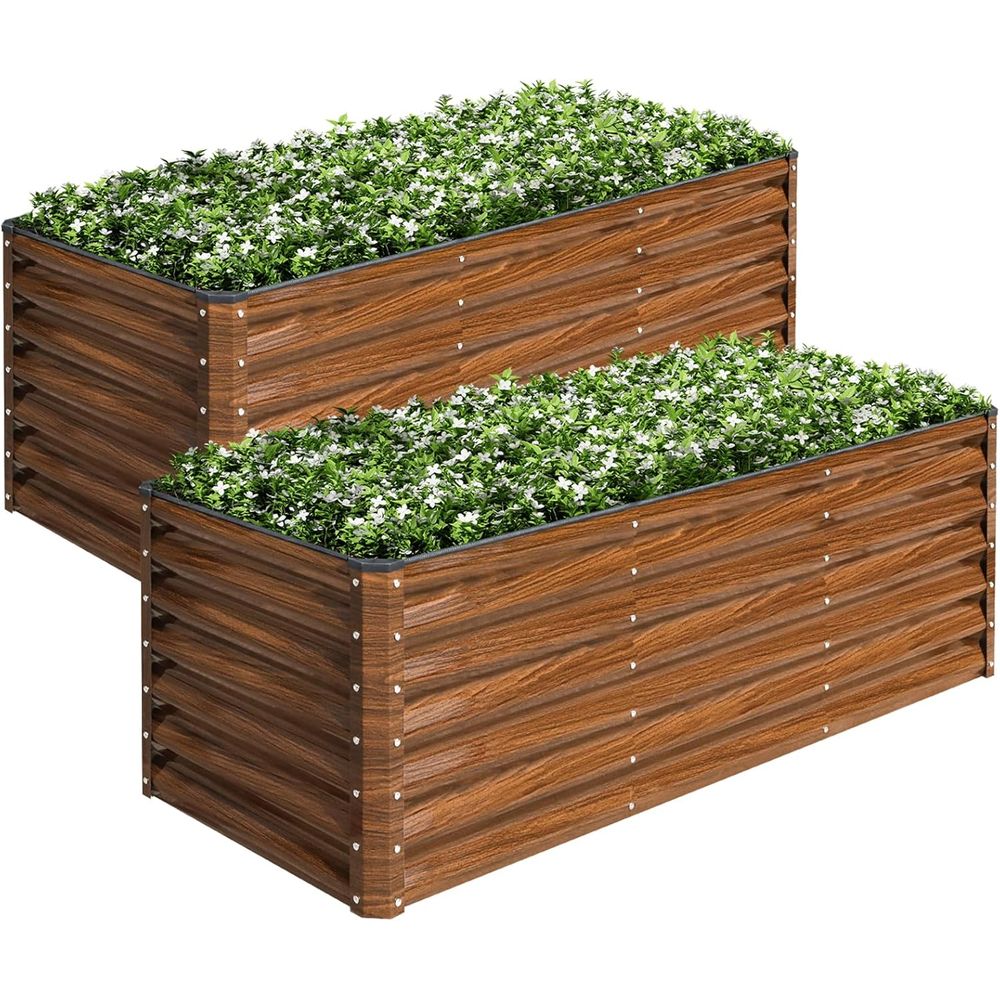 2-Pack 6x2x2T Galvanized Raise - Raised Bed Planter Box ulasan dan harga