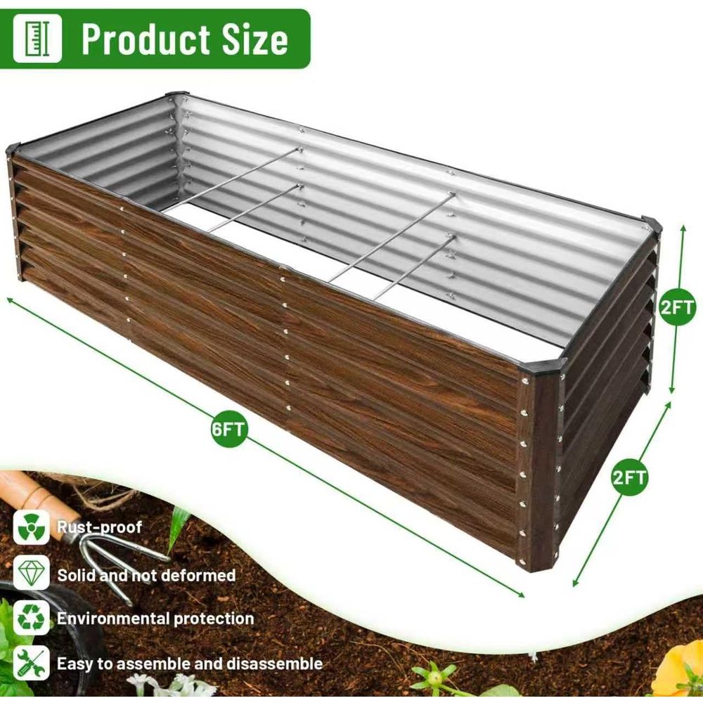 2-Pack 6x2x2T Galvanized Raise - Raised Bed Planter Box ulasan dan harga