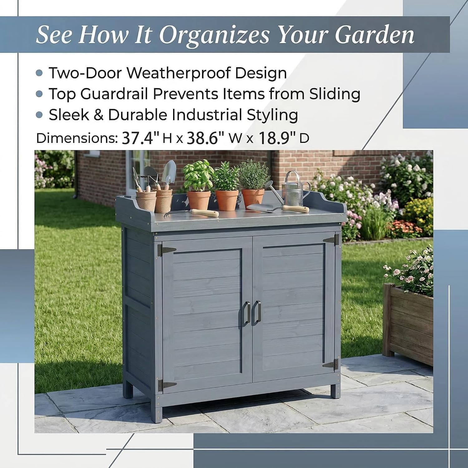 Outdoor Storage Cabinet with W - Gardening Tools Diy ulasan dan harga