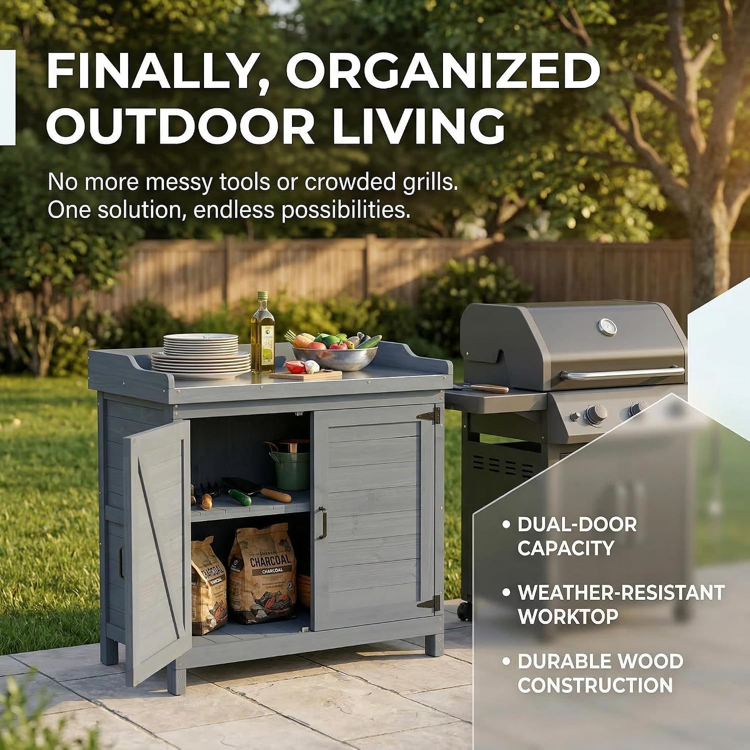 Outdoor Storage Cabinet with W - Gardening Tools Diy ulasan dan harga