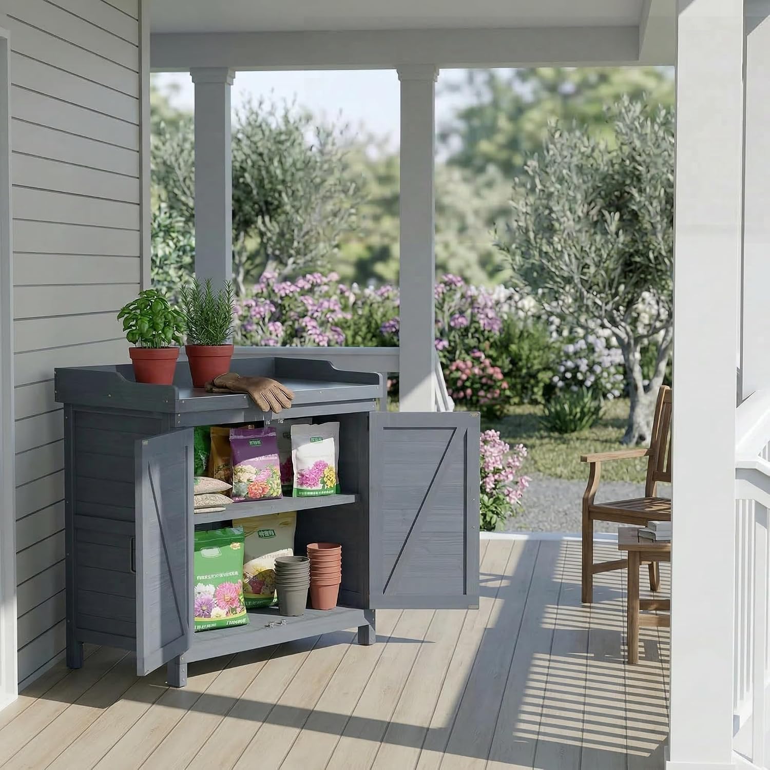 Outdoor Storage Cabinet with W - Gardening Tools Diy ulasan dan harga