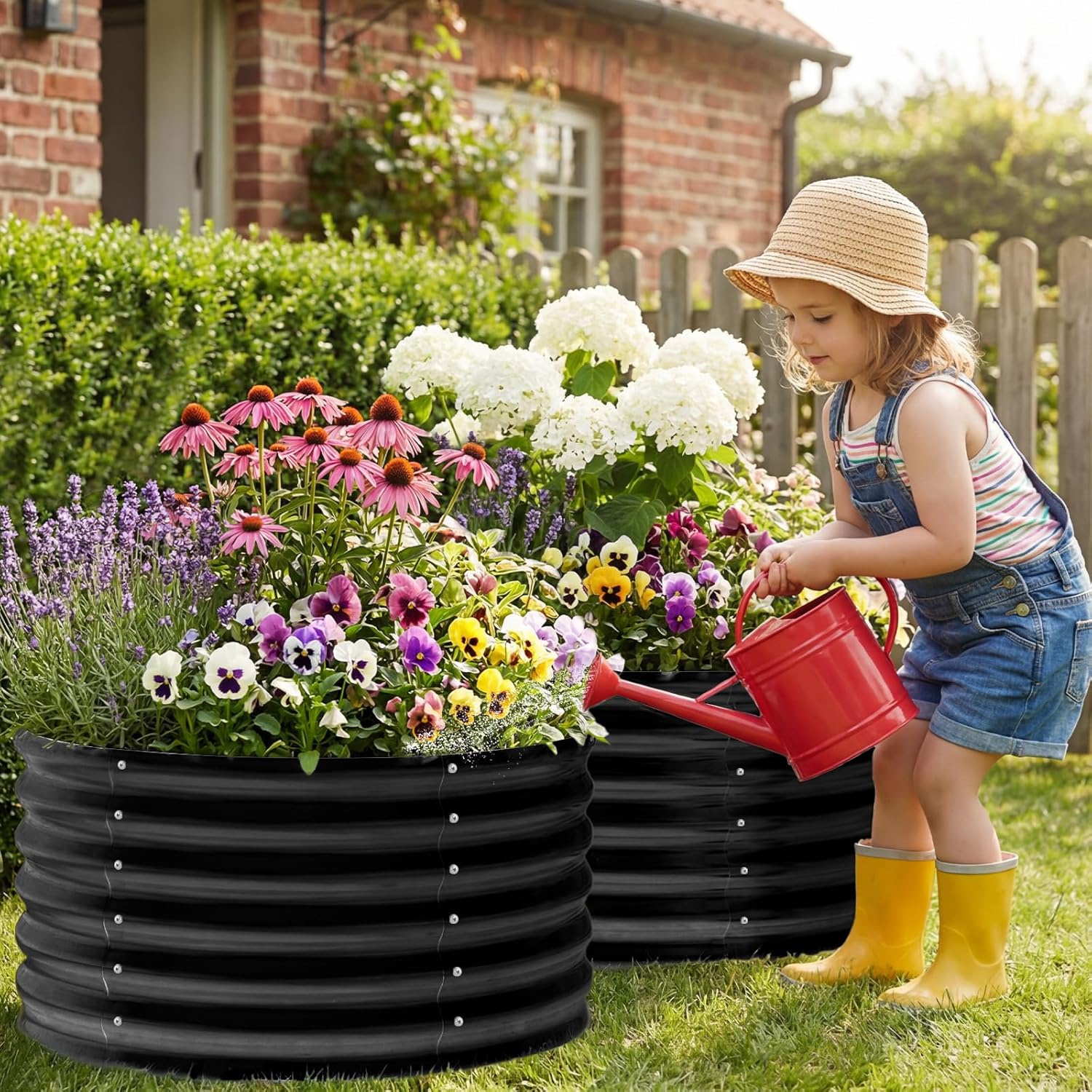 2 Pack 2x2x1.5ft Round Galvani - Raised Bed Planter Box ulasan dan harga