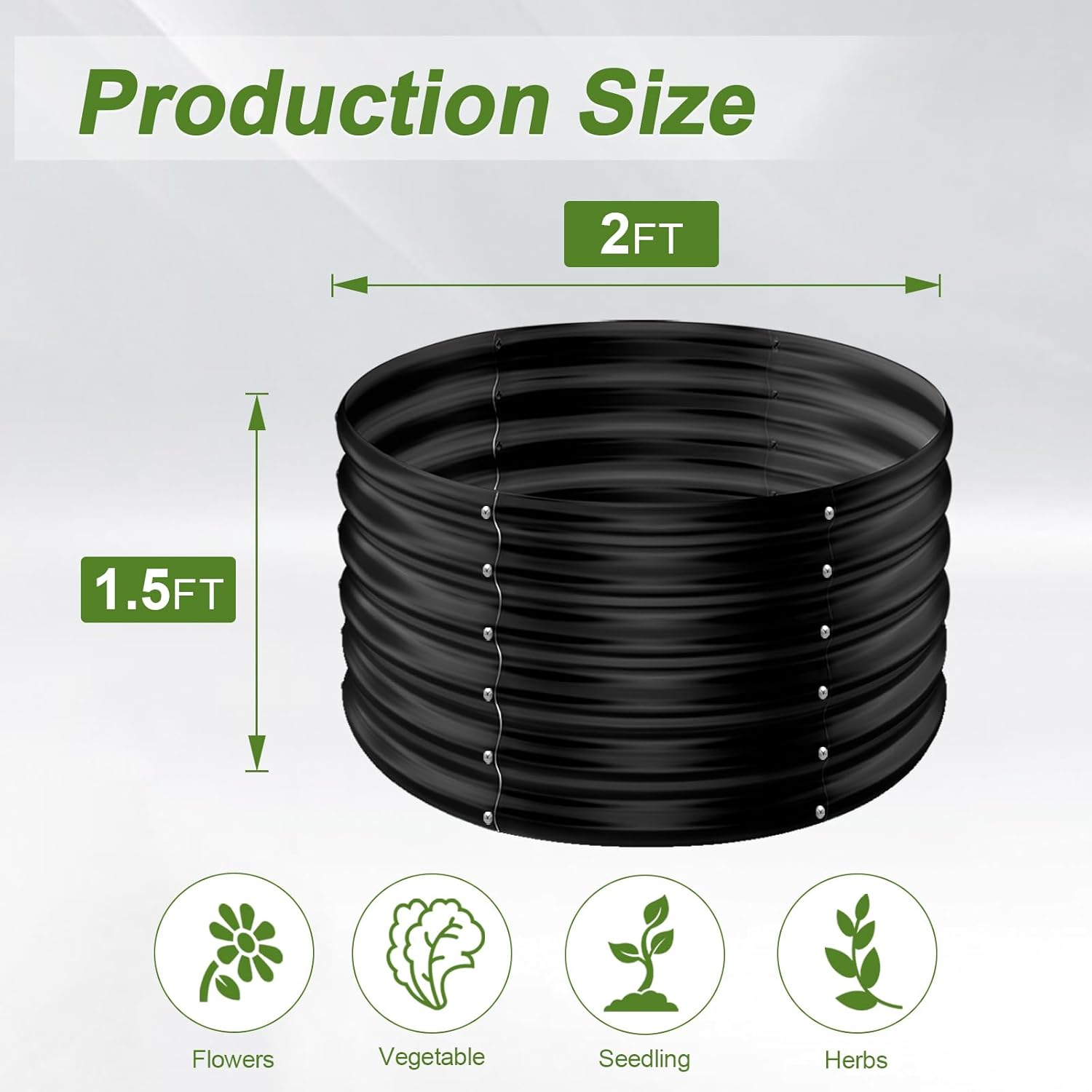 2 Pack 2x2x1.5ft Round Galvani - Raised Bed Planter Box ulasan dan harga